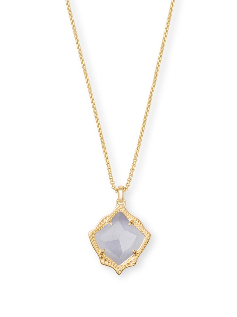 Kendra Scott ‘Kacey’ 14k Gold Plated Long Iridescent Pendant Necklace